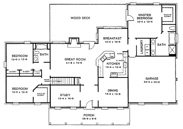 Home Plan - Ranch Floor Plan - Main Floor Plan #10-284