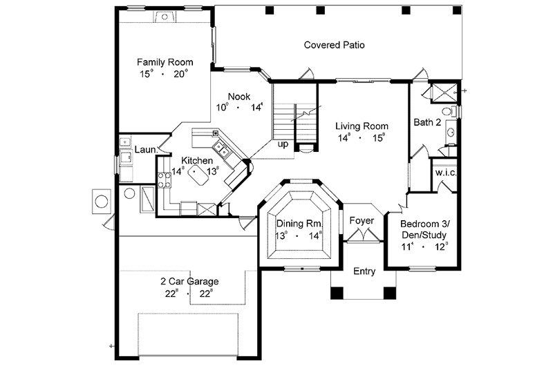 Dream House Plan - Floor Plan - Main Floor for Country House Plan #1015-54 - 5 bed, 3 bath