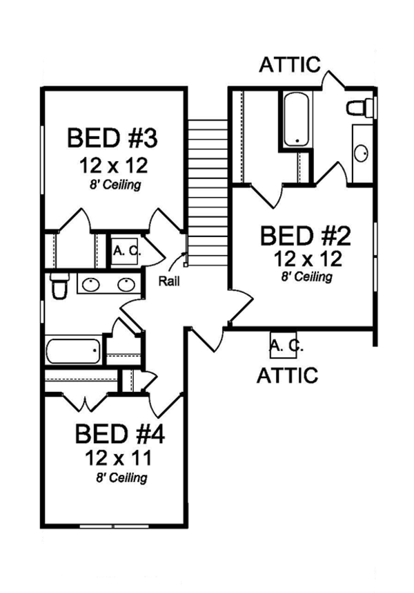 Architectural House Design - Country Floor Plan - Upper Floor Plan #513-2164