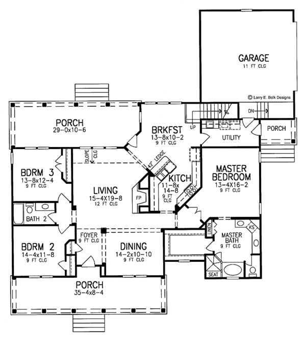 House Blueprint - Country Floor Plan - Main Floor Plan #952-221