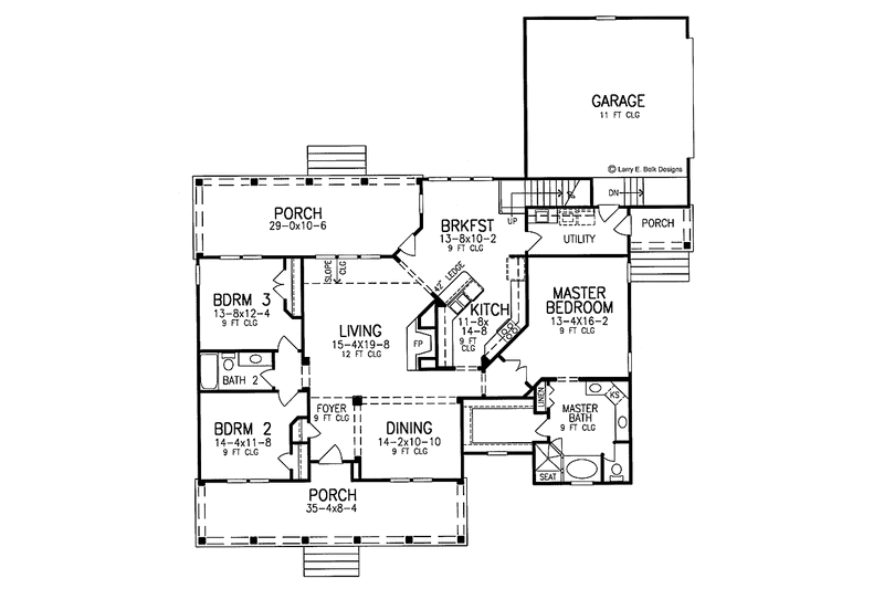 Dream House Plan - Floor Plan - Main Floor for Country House Plan #952-221 - 3 bed, 2 bath