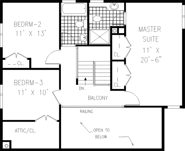 Home Plan - Bungalow Floor Plan - Upper Floor Plan #3-167