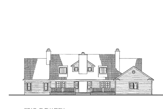 Exterior - Rear Elevation for Country House Plan #72-1007 - 4 bed, 3.5 bath