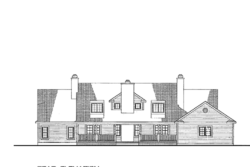 Architectural House Design - Exterior - Rear Elevation for Country House Plan #72-1007 - 4 bed, 3.5 bath