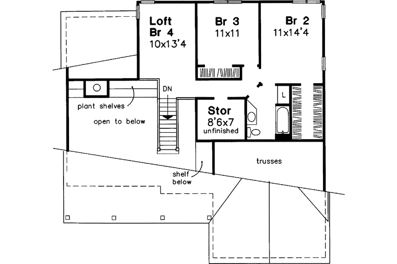 Home Plan - Floor Plan - Upper Floor for Country House Plan #320-632 - 4 bed, 2.5 bath