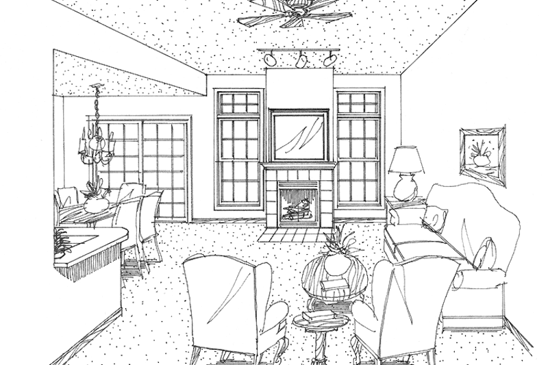 Home Plan - Interior - Family Room for Ranch House Plan #320-827 - 2 bed, 2.5 bath