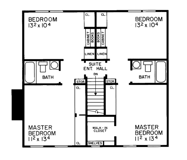 Dream House Plan - Colonial Floor Plan - Upper Floor Plan #72-761