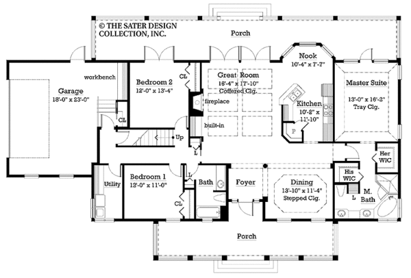 Home Plan - Colonial Floor Plan - Main Floor Plan #930-225