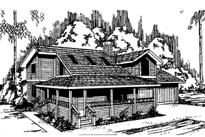 Exterior - Front Elevation 3 for Contemporary House Plan #60-822 - 3 bed, 2.5 bath