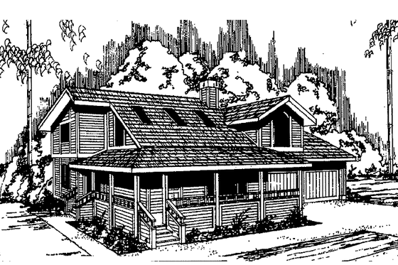 Exterior - Front Elevation 3 for Contemporary House Plan #60-822 - 3 bed, 2.5 bath