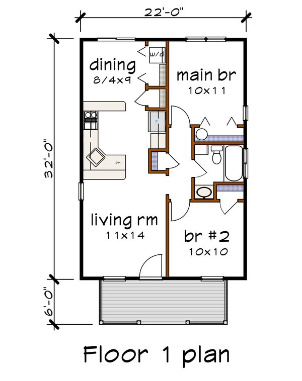 Architectural House Design - Cottage Floor Plan - Main Floor Plan #79-102