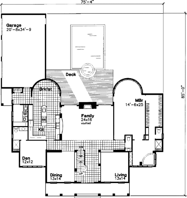 Home Plan - Colonial Floor Plan - Main Floor Plan #320-505