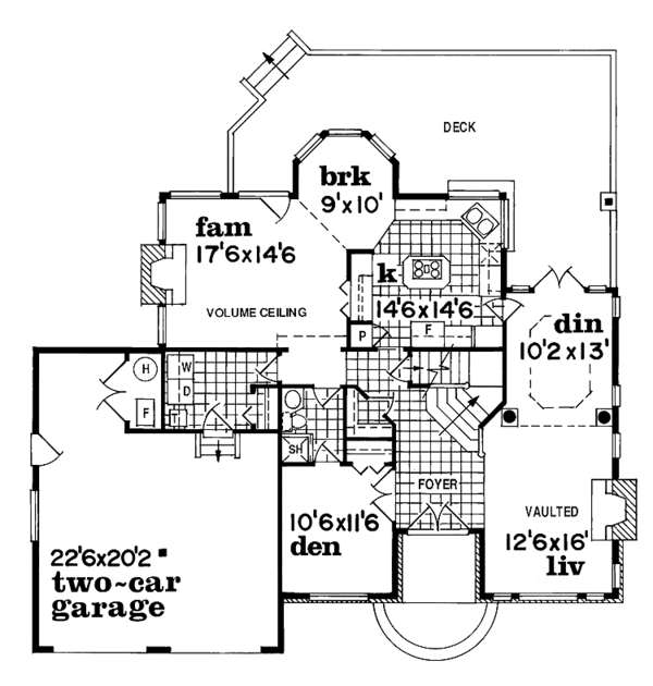 House Blueprint - Traditional Floor Plan - Main Floor Plan #47-855