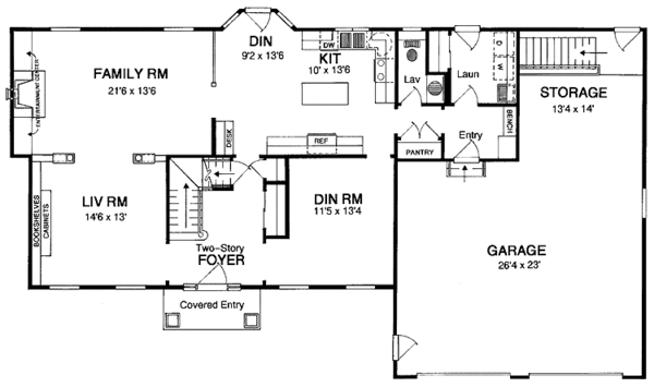 Home Plan - Classical Floor Plan - Main Floor Plan #316-190