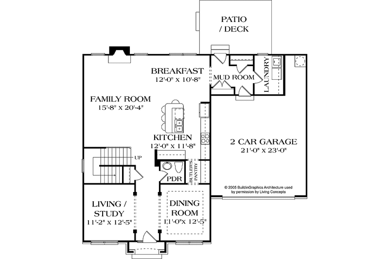 Home Plan - Floor Plan - Main Floor for Traditional House Plan #453-535 - 4 bed, 3.5 bath