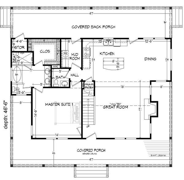 Country Floor Plan - Main Floor Plan #932-14