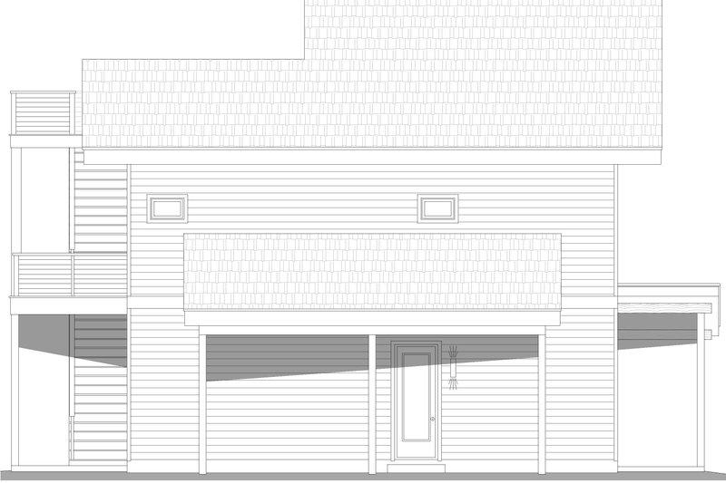 House Blueprint - Exterior - Rear Elevation 1 for Contemporary House Plan #932-1334 - 3 bed, 2.5 bath