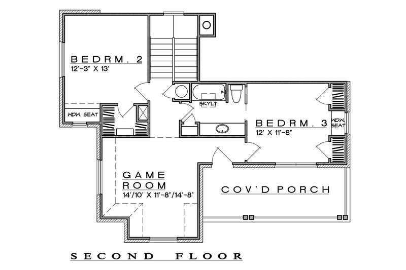 Architectural House Design - Floor Plan - Upper Floor for Farmhouse House Plan #935-19 - 3 bed, 2.5 bath