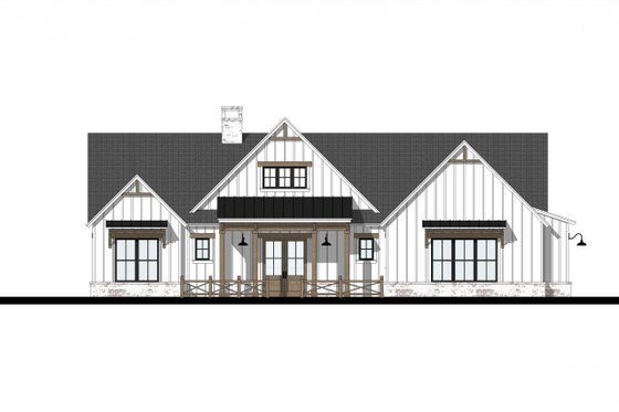 Exterior - Front Elevation 3 for Farmhouse House Plan #1103-2 - 3 bed, 2.5 bath