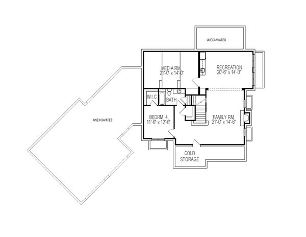 House Design - Traditional Floor Plan - Lower Floor Plan #920-84