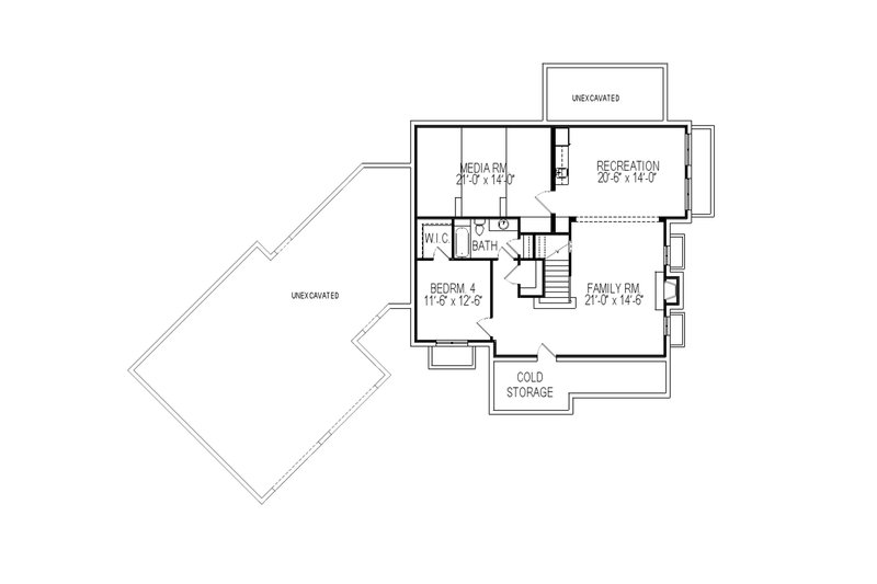 Dream House Plan - Floor Plan - Lower Floor for Traditional House Plan #920-84 - 4 bed, 3.5 bath