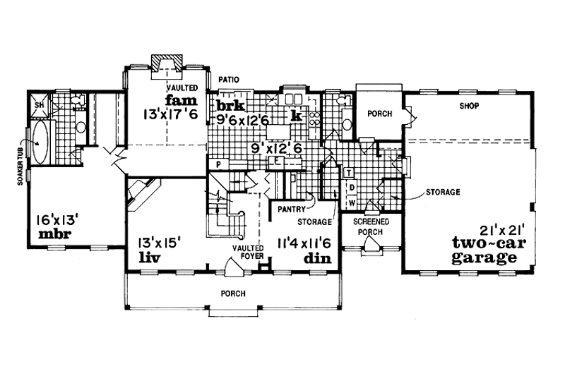 Dream House Plan - Floor Plan - Main Floor for Colonial House Plan #47-851 - 4 bed, 3.5 bath