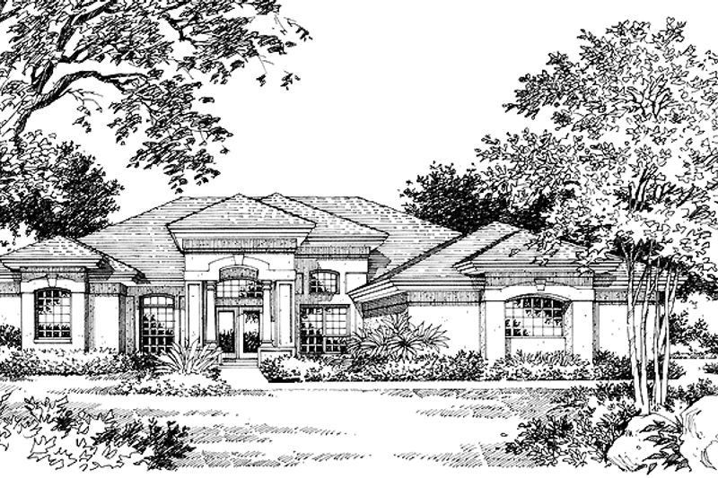 Home Plan - Mediterranean Exterior - Front Elevation Plan #417-720