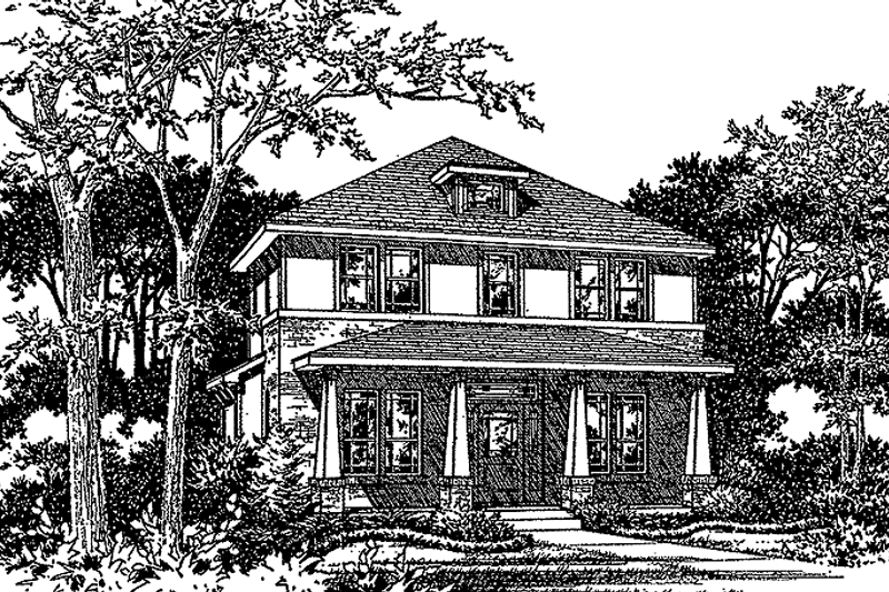 Dream House Plan - Prairie Exterior - Front Elevation Plan #472-187
