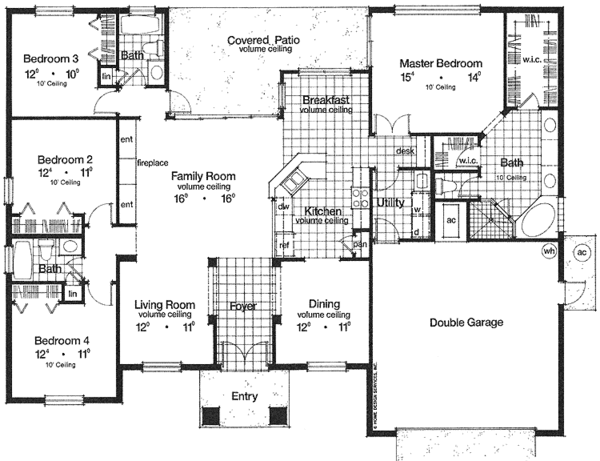 Architectural House Design - Mediterranean Floor Plan - Main Floor Plan #417-782