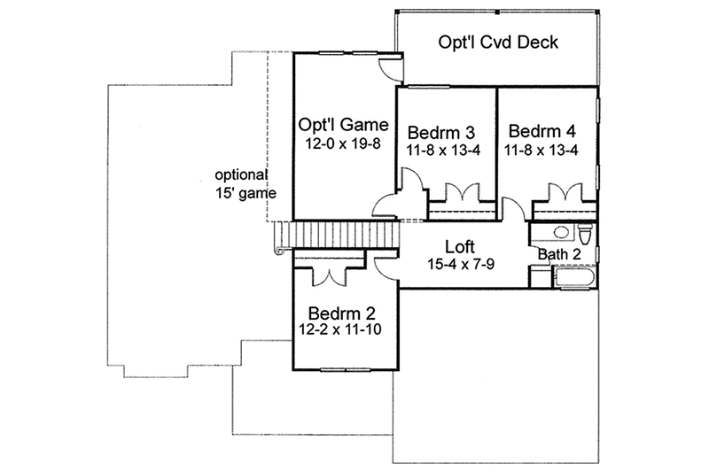 Home Plan - Floor Plan - Upper Floor for European House Plan #120-231 - 4 bed, 2.5 bath