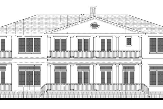 Exterior - Rear Elevation for Colonial House Plan #1058-82 - 6 bed, 5.5 bath