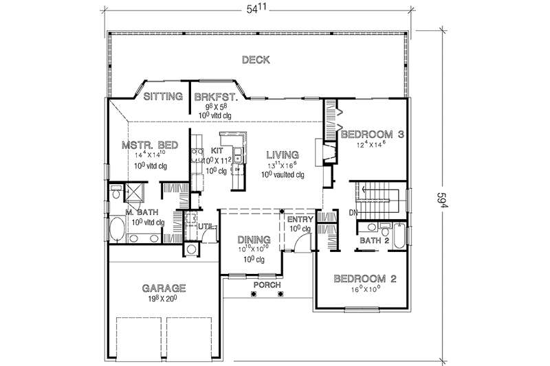 Home Plan - Floor Plan - Main Floor for Country House Plan #472-362 - 4 bed, 3 bath