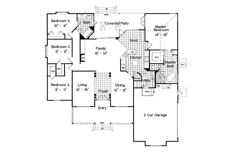 Home Plan - Floor Plan - Main Floor for Country House Plan #417-692 - 4 bed, 2 bath