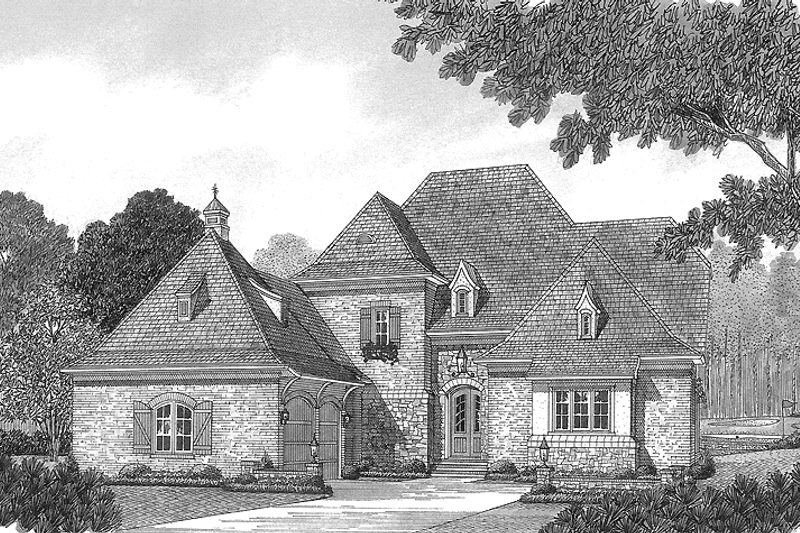 Home Plan - Exterior - Front Elevation 3 for European House Plan #453-156 - 3 bed, 3.5 bath