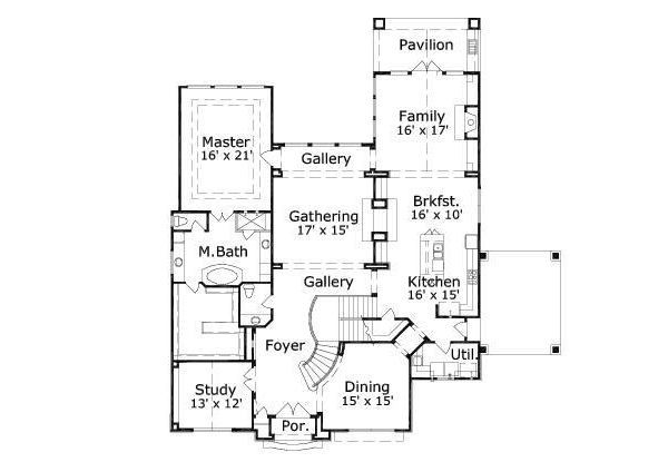 European Floor Plan - Main Floor Plan #411-667