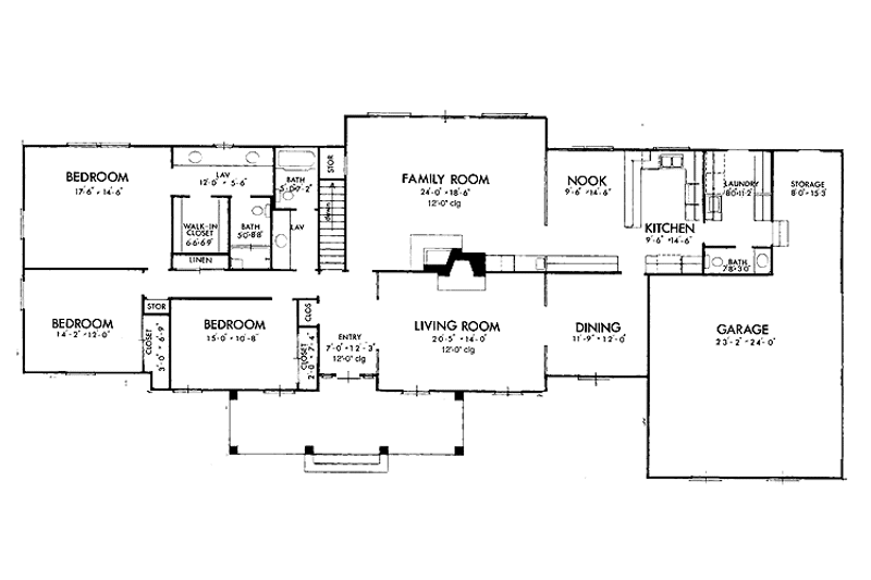 Home Plan - Floor Plan - Main Floor for Classical House Plan #320-776 - 3 bed, 2.5 bath