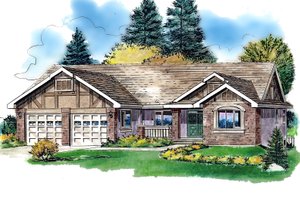 Ranch Exterior - Front Elevation Plan #18-1056