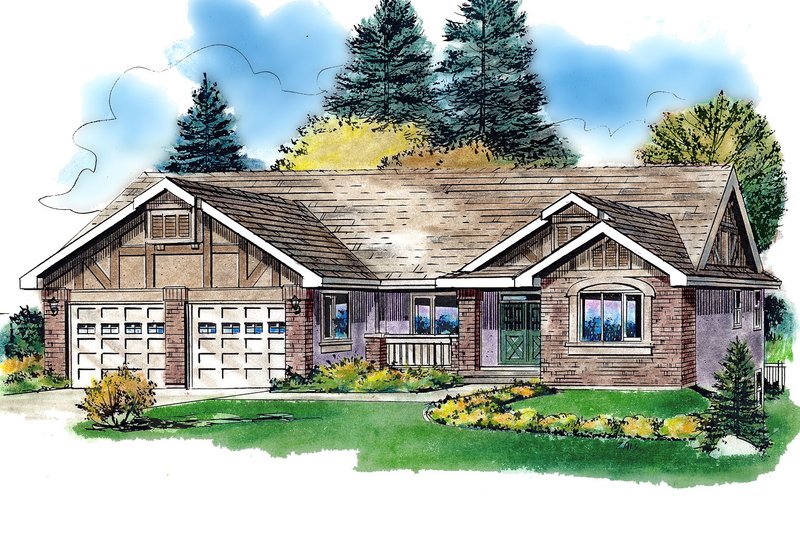 Ranch Style House Plan - 3 Beds 2 Baths 1668 Sq/Ft Plan #18-1056
