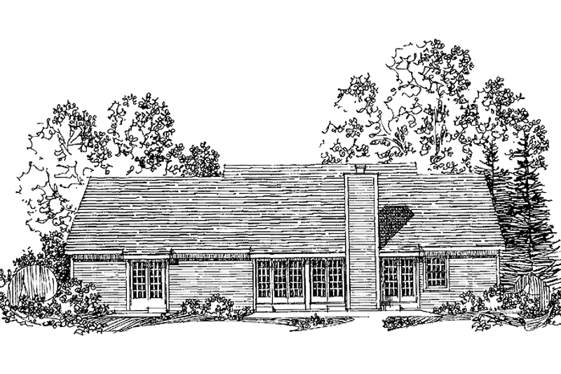 House Blueprint - Exterior - Rear Elevation for Country House Plan #1016-41 - 3 bed, 2 bath