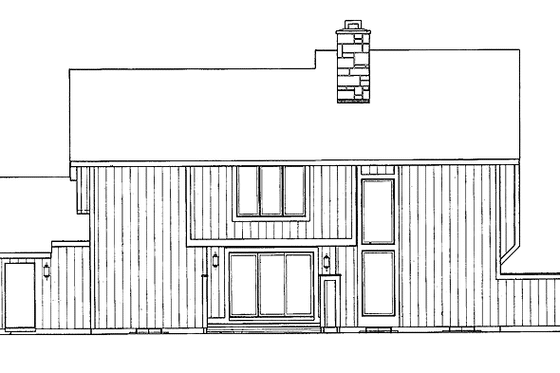 Exterior - Rear Elevation for Contemporary House Plan #72-782 - 2 bed, 2.5 bath