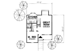 Floor Plan - Main Floor for Country House Plan #50-235 - 3 bed, 2 bath