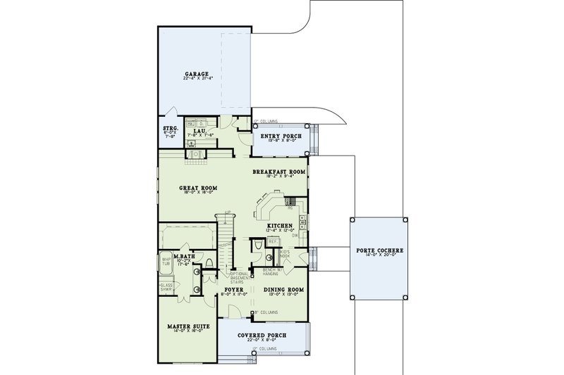Home Plan - Floor Plan - Main Floor for Classical House Plan #17-2857 - 4 bed, 3.5 bath