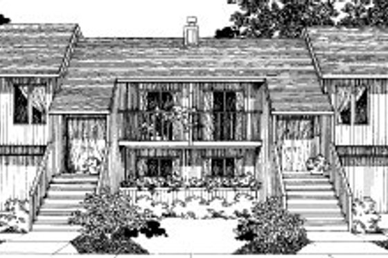 Exterior - Front Elevation for Modern House Plan #303-151 - 3 bed, 3 bath