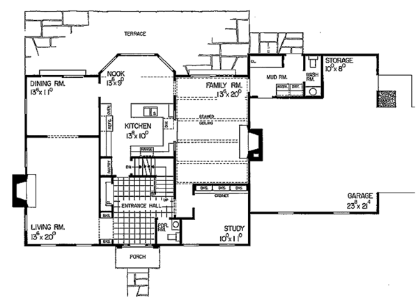 Home Plan - Colonial Floor Plan - Main Floor Plan #72-664