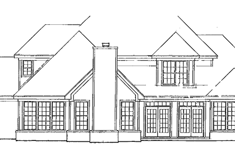 House Blueprint - Exterior - Rear Elevation for Country House Plan #952-215 - 4 bed, 3 bath