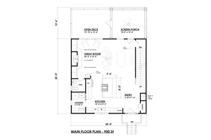 Floor Plan - Main Floor for Farmhouse House Plan #30-351 - 3 bed, 3.5 bath