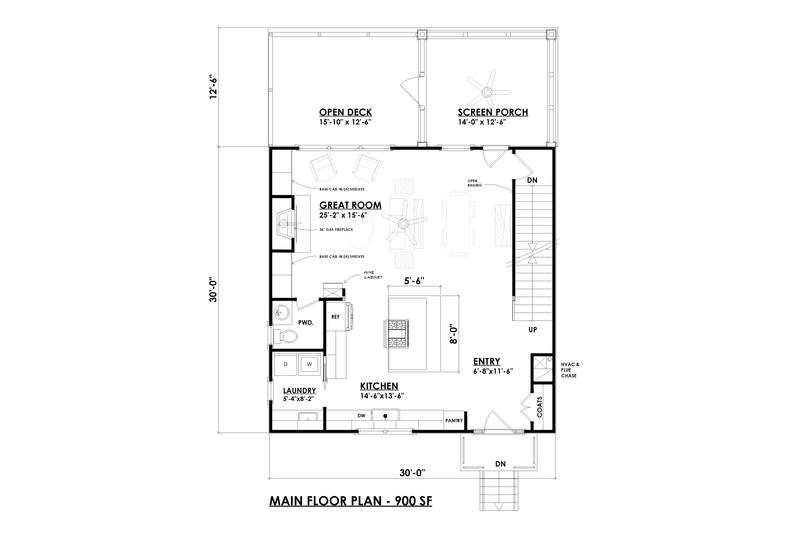 Dream House Plan - Floor Plan - Main Floor for Farmhouse House Plan #30-351 - 3 bed, 3.5 bath