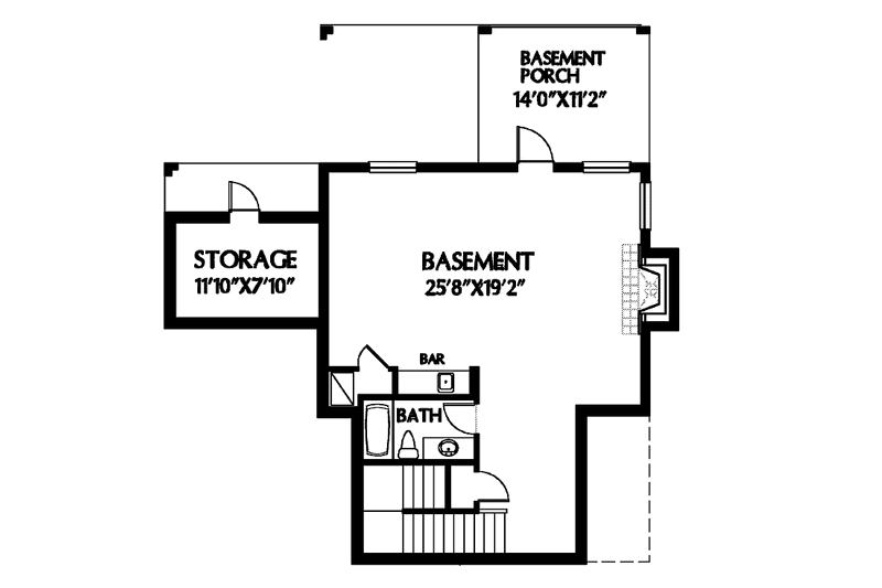 Architectural House Design - Floor Plan - Lower Floor for Country House Plan #999-57 - 3 bed, 2.5 bath