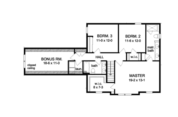 House Design - Colonial Floor Plan - Upper Floor Plan #1010-82