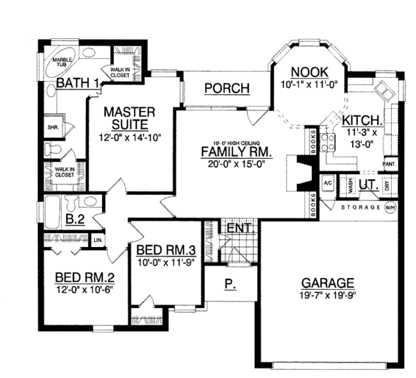 House Design - Traditional Floor Plan - Main Floor Plan #40-490